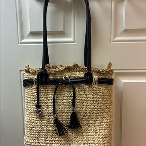 Brighton Tan and Black Tote Bag